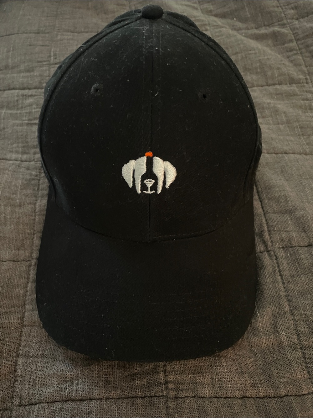 Tito’s Vodka Black Baseball Cap with White Dog Embroidered Accent